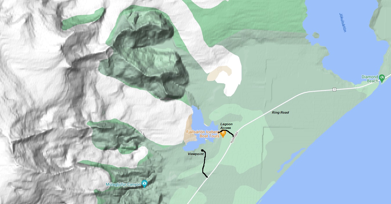 Fjallsarlon Glacier map