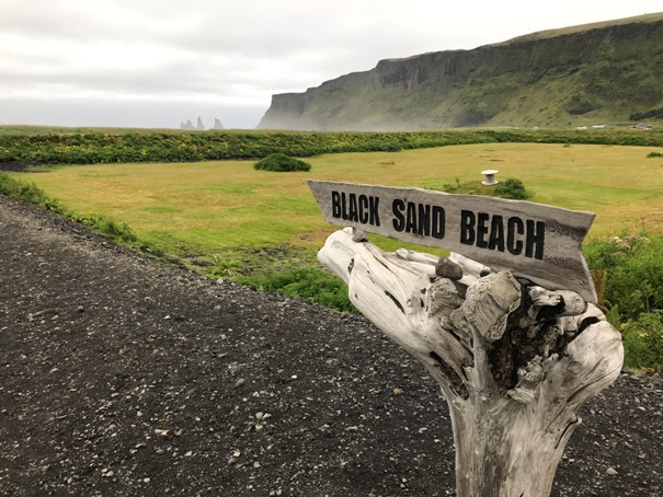 black sand beach