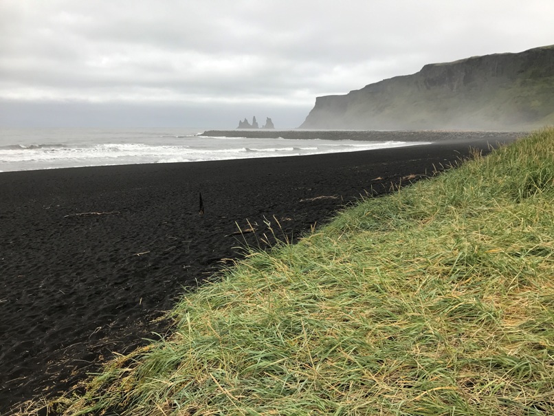 black sand beach