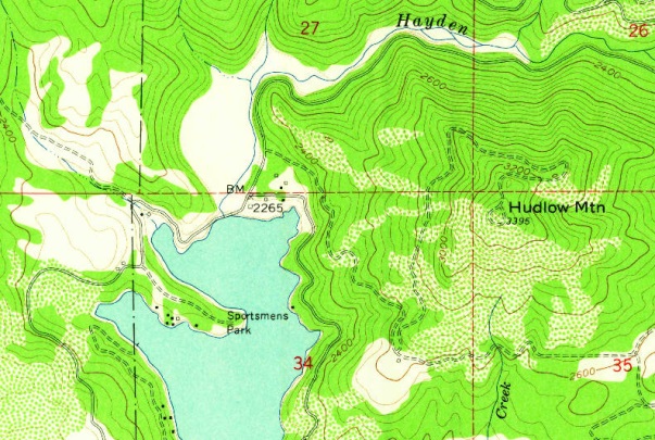 Hudlow Mountain map