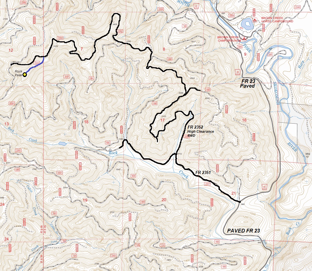 rock peak map