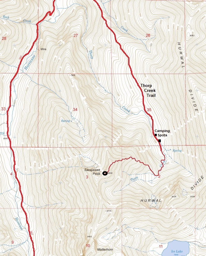 sacajawea peak map