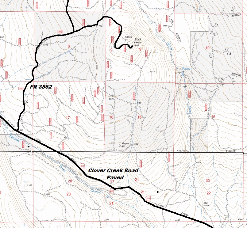 Buck Peak map