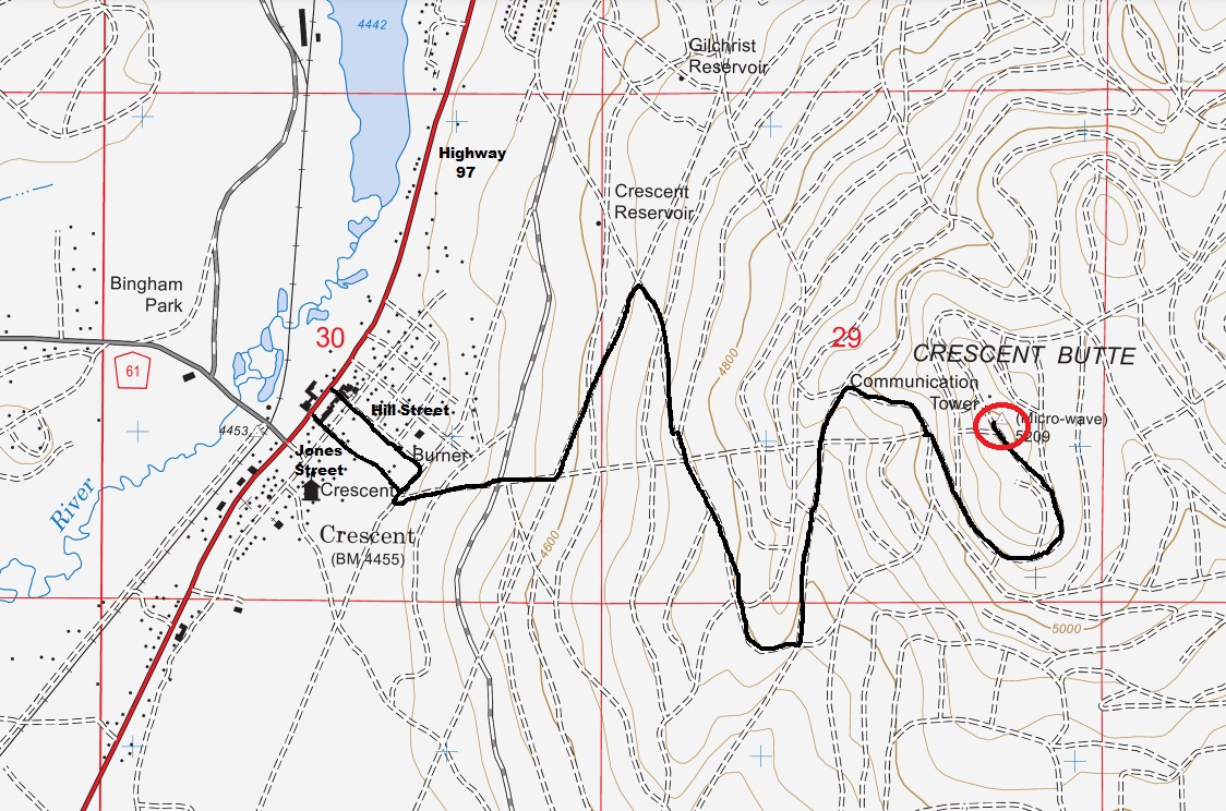 Crescent Butte map