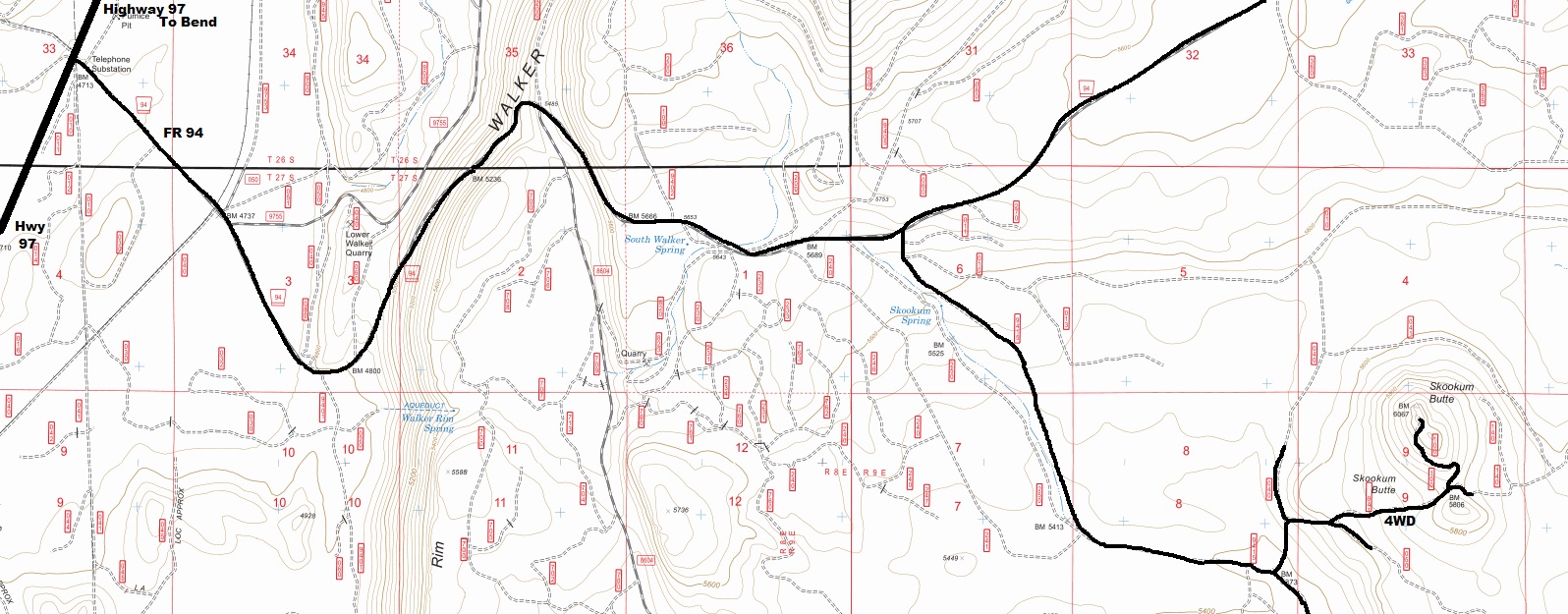 Skookum Butte map