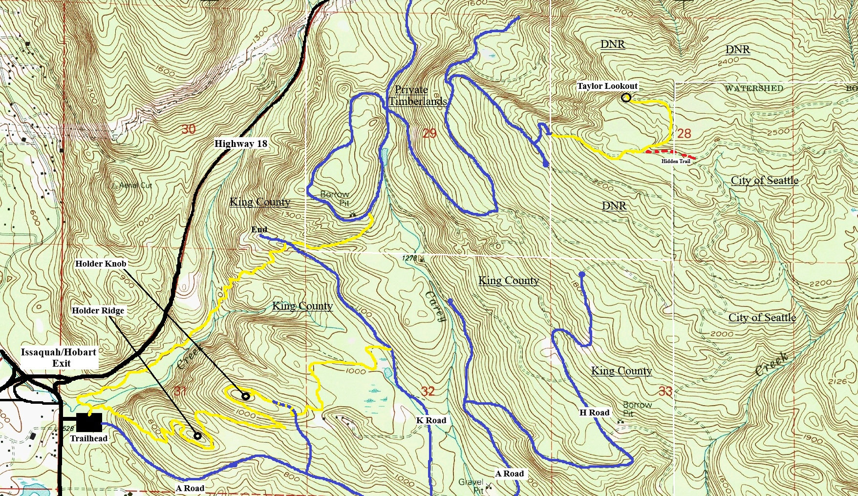 taylor mountain forest map