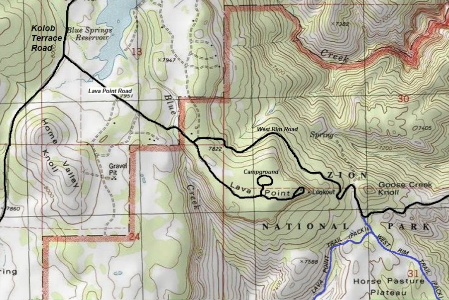 Lava Point map