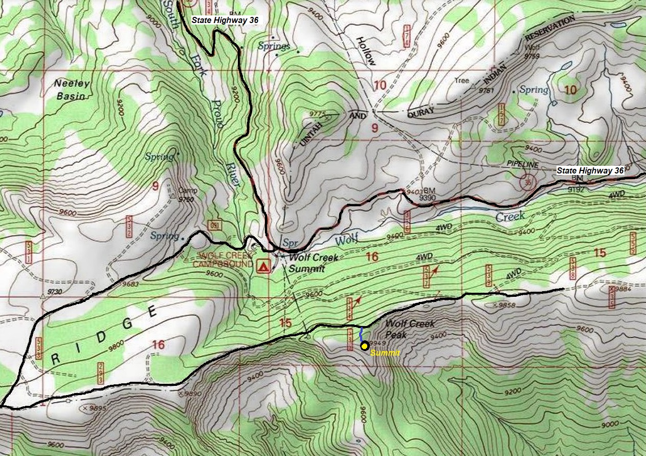 wolf creek peak map