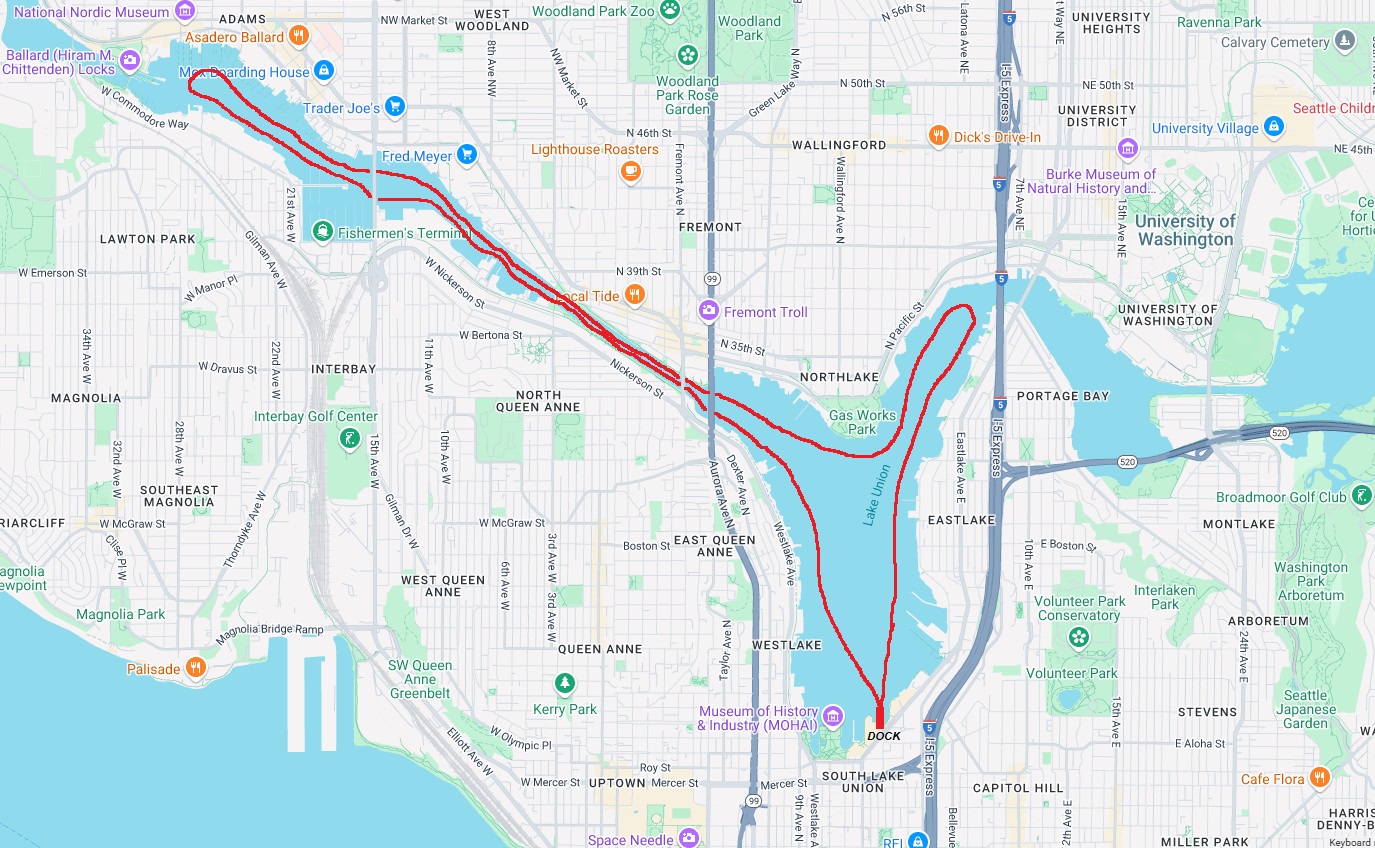 lake union cruise map